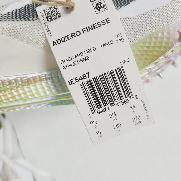 NEW Adidas Adizero Finesse Track & Field Shoes WITH SPIKES IE5487 Size 10 White main image 8